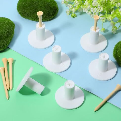 Golf Rubber Tee Holder Set for Driving Range 6 Set Golf Practice Mat Golfs Tees Practice for Golfs Hitting Mats Outdoor Indoor 1.5 Inch White Tee Holder for Hitting Mats Artificial Turf Golfe Mat in Saudi Arabia