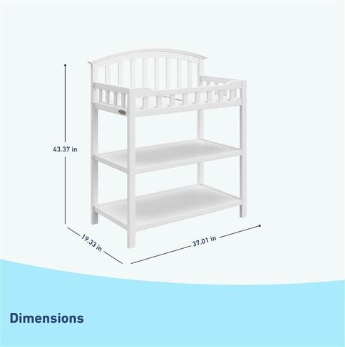 Graco Clara Changing Table (Espresso) - GREENGUARD Gold Ceritifed, Includes Bonus Water-Resistant Changing Table Pad with Safety Strap, 2 Open Shelves in Kuwait