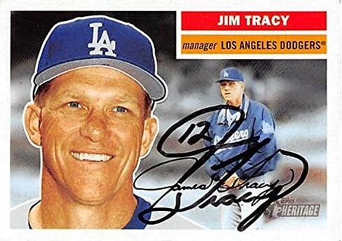 توقيعه 158505 لوس أنجلوس دودجرز 2005 Topps Heritage رقم 8 Jim Tracy بطاقة البيسبول موقعة in Kuwait