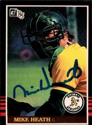 توقيع 121322 أوكلاند لألعاب القوى 1985 Donruss No. 298 Mike Heath بطاقة البيسبول موقعة in Kuwait