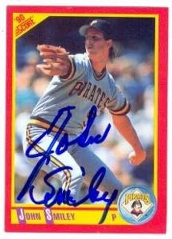 Autograph Warehouse 49781 John Smiley Autographed Baseball Card Pittsburgh Pirates 1990 Score No .334 in Saudi Arabia