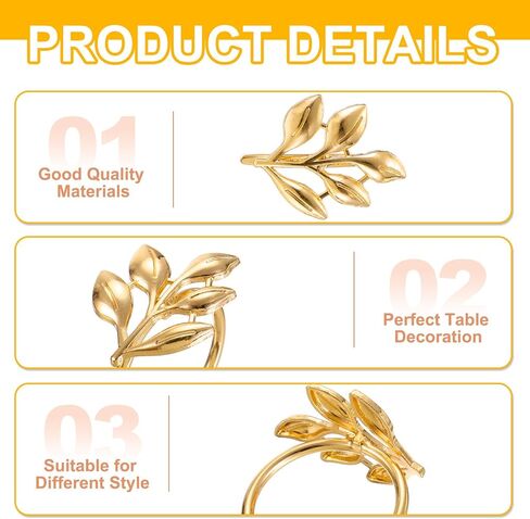 حامل حلقات منديل Patikil ، 6 PCS ورقة منديل ، حامل طاولة طعام مركزية ديكور للعطلات in Kuwait