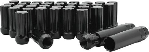 إكسسوارات عجلة Venum 20 PC RAM 1500 Black Spline Locking Lug Nuts 2002-2011 | 9/16 "Thread Durango Dakota 2WD 4WD in Kuwait