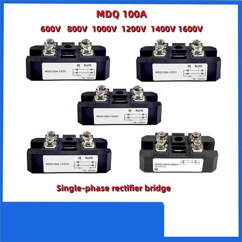 1pc 100A Single-Phase Rectifier Bridge AC-DC Module 100Amp 12V to1800V MDQ100A-16 12V 24V 36V 48V 600V 1000V 1200V 1600V MDQ100A(HS2095 Radiator) in Kuwait