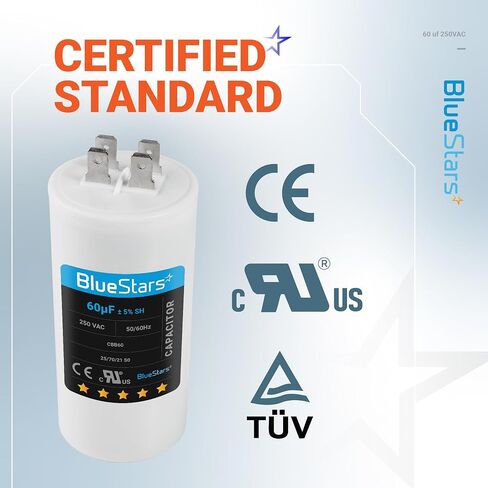 60uf CBB60 250 Volt Dual Round Capacitor Replacement Part by BlueStars - Exact Fit for Start-up of AC Motors with Frequency of 50Hz/60Hz in Saudi Arabia