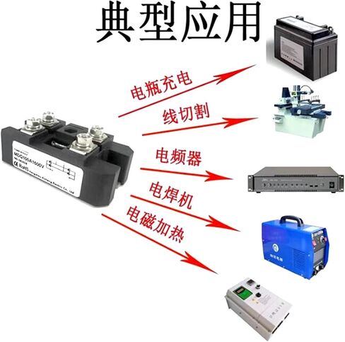 1pc 100A Single-Phase Rectifier Bridge AC-DC Module 100Amp 12V to1800V MDQ100A-16 12V 24V 36V 48V 600V 1000V 1200V 1600V MDQ100A(HS2095 Radiator) in Kuwait