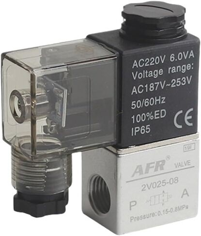 1pcs 2V025-08 Valve 12V 24V 110V 220V 36V Volt Air Solenoid Valves 2 Position 2 Port 1/4"" Normally Closed Pneumatic Solenoid Valve(DC12V) in Saudi Arabia