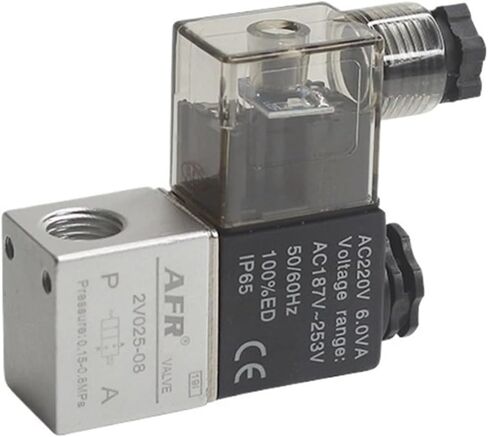 1pcs 2V025-08 Valve 12V 24V 110V 220V 36V Volt Air Solenoid Valves 2 Position 2 Port 1/4"" Normally Closed Pneumatic Solenoid Valve(DC12V) in Saudi Arabia