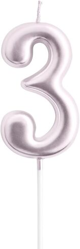 eusbon 1st Birthday Candle, 2.76" Big Size Number Candle for Cake Decoration, Birthday Party, Wedding Anniversary, Rose Gold (Number 1) in Saudi Arabia