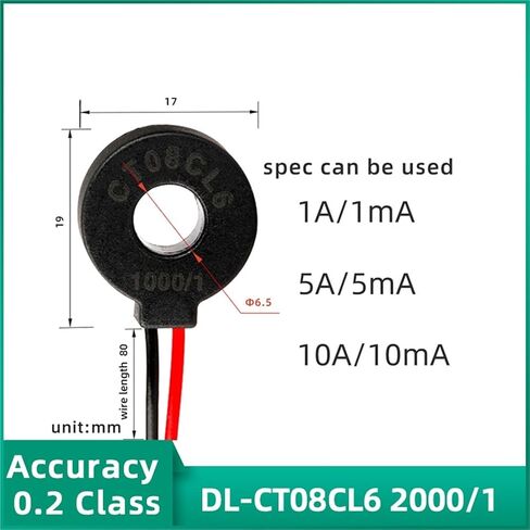 Mini Current Transformer Precision Coil CT 5A 10A 20A 30A 50A 100A 150A/ 50mA 100mA Micro Lead Wire Toroidal Transformer AC(DL-CT08CHL18 2000-1) in Saudi Arabia