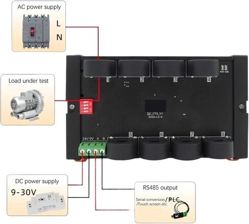 محول حالي صغير 8 قنوات AC 0-50A وحدة الاستحواذ الحالية المعزولة 485 Modbus الاتصالات (DC24V 4 قناة) in Saudi Arabia