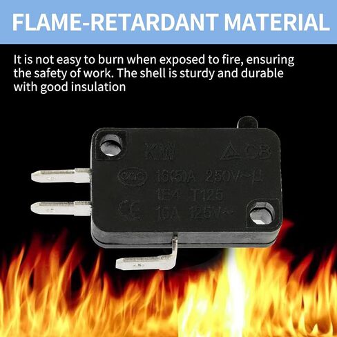 4 Pack KW7-0 Micro Contact Switch, Microwave Push Button Compatible with Air Fryer XL, Power XL, Vortex, Microswitches for Microwave Oven & Induction Cooker, Normally Open, 16A 125V-250V 2Pins in Kuwait