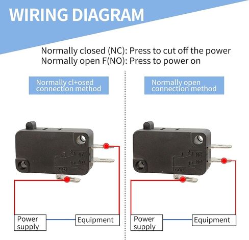 4 Pack KW7-0 Micro Contact Switch, Microwave Push Button Compatible with Air Fryer XL, Power XL, Vortex, Microswitches for Microwave Oven & Induction Cooker, Normally Open, 16A 125V-250V 2Pins in Kuwait