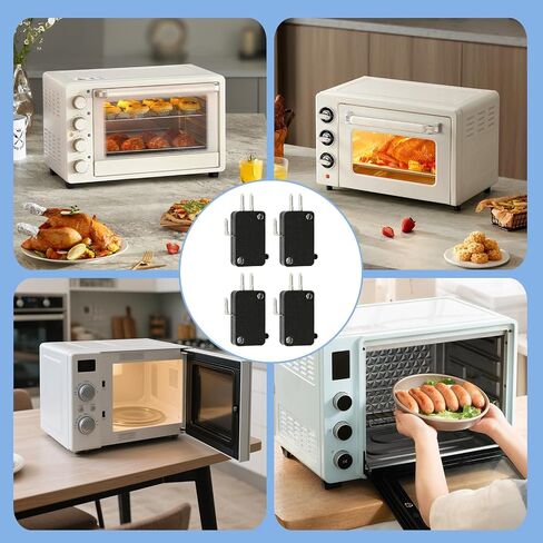 4 Pack KW7-0 Micro Contact Switch, Microwave Push Button Compatible with Air Fryer XL, Power XL, Vortex, Microswitches for Microwave Oven & Induction Cooker, Normally Open, 16A 125V-250V 2Pins in Kuwait