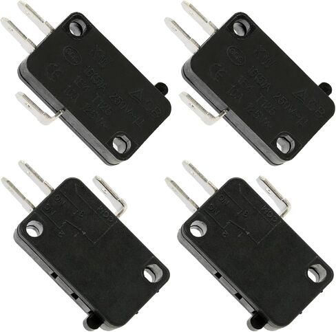 4 Pack KW7-0 Micro Contact Switch, Microwave Push Button Compatible with Air Fryer XL, Power XL, Vortex, Microswitches for Microwave Oven & Induction Cooker, Normally Open, 16A 125V-250V 2Pins in Kuwait