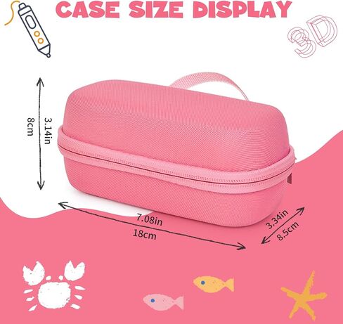 حالة متوافقة مع 3Doodler Start+ Essentials for 3D Pen Met for Kids ، الحامل الحامل الملائم للطباعة ، منظم التخزين لطباعة إعادة ملء الشاحن ، شاحن Micro-USB (3D-01-pink) in Kuwait