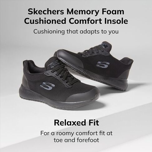 Skechers Women's Squad SR Food Service Shoe, Navy, 7.5 in Saudi Arabia