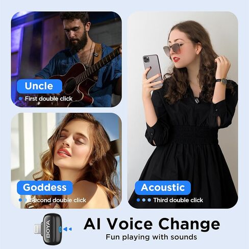 Boya Mini USB-C Wireless Lavalier Microphone لـ Andriod iPhone 16/15 ، MIC Mini Fltra Mini مع تبديل صوت الذكاء الاصطناع in Saudi Arabia
