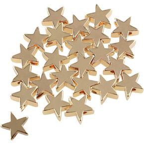24pcs 8mm Gold 5-Star Shape Spacer Beads Jewelry Findings Beading Accessories for Handmade HandicraftsGold