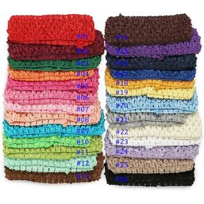 QandSweet Baby Girl's Stretch Headbands Crochet Stretchy Hair Bands DIY Accessories for Flower Or Bows
