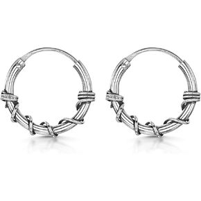 أمبرتا المرأة 925 الفضة الاسترليني هوب أقراط بالي in Kuwait