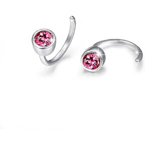 Dainty Birthstone Hug Hoops Earrings Hug Tiny Hoop Earrings 925 Sterling Silver Huggie Cartilage Earrings Half Hoop Earrings Birthstone Earrings Jewelry Gifts for Women Girls