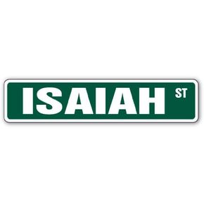 ISAIAH Street Sign Childrens Name Room Sign | Indoor/Outdoor | 30" Wide Plastic Sign