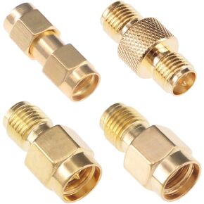 4pcs SMA to RP-SMA Coax Connector SMA Male/Female to RPSMA M/F RF Coaxial Adapter Kit for Radio Antenna FPV(F166-4)