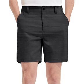 PULI Mens Golf Shorts 7 Inch Dress Hybrid Travel Summer Casual Quick Dry Lightweight Hiking Shorts with Pockets