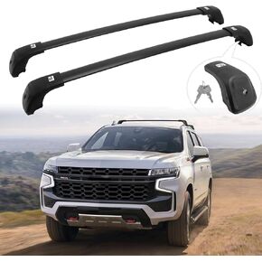 Upgraded 330 lbs Aluminum Lockable Cross Bar Fit for 2021 2022 2023 2024 Chevrolet Tahoe, Chevy Suburban, GMC Yukon & Yukon XL, Cadillac Escalade ESV Anti-Theft Roof Rack Crossbars Cargo Bar