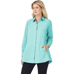 Foxcroft Women's Cici Long Sleeve Solid Pinpoint Tunic