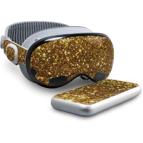 Skin Compatible with Apple Vision Pro - Gold Dazzle - Premium 3M Vinyl Protective Wrap Decal Cover - Easy to Apply | Crafted in The USA by MightySkins