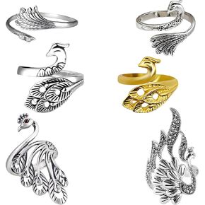 6 قطع من حلقات الكروشيه للكروشيه، حلقة حلقة كروشيه قابلة للتعديل، لوازم الحياكة والكروشيه للنساء هدايا الجدة الأم (الطاووس) in Kuwait