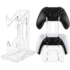 Universal Game Controller Holder - 2 Tiers Dual Controller Holder for Nintendo Switch Xbox PS5 PS4-Acrylic Clear Controller Stand Gaming Accessories-Clear