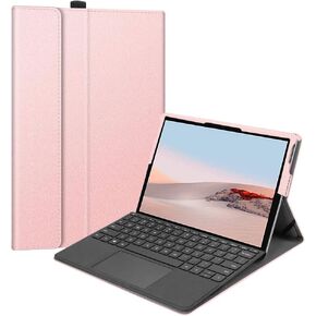 Fintie Case for Microsoft Surface Go 4 (2023) / Go 3 (2021) / Go 2 (2020) / Surface Go (2018) - Multiple Angle Viewing Portfolio Business Cover, Compatible with Type Cover Keyboard, Rose Gold