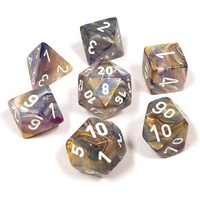 Polyhedral 7-Die Festive Dice Set - Carousel with White Numbers CHX-27440