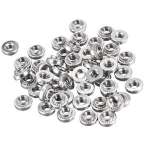 uxcell Self -Clinching Nuts,#6-32 x 0.11-Inch Stainless Steel Rivet Nut Round Head Steel Metal Sheet Mounting Hardware Fastener 100pcs