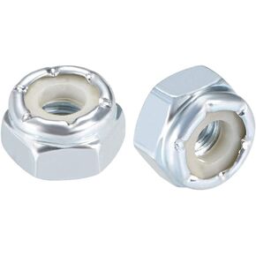uxcell 10#-32 Nylon Insert Hex Lock Nuts, Carbon Steel White Zinc Plated, Pack of 25