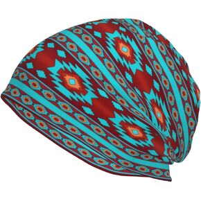 Native American Beanie,Indian Beanie Hats Stretch Scarf Head Wrap Winter Knit Hat for Women Men