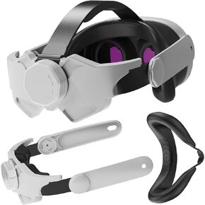 حزام الرأس لـ Meta Quest 3: استبدال حزام النخبة القابل للتعديل من GEEKERA لـ Meta/Oculus Quest 3، ملحقات حزام سماعة الرأس VR خفيفة الوزن ومريحة تقلل ضغط الرأس مع قناع العين من السيليكون