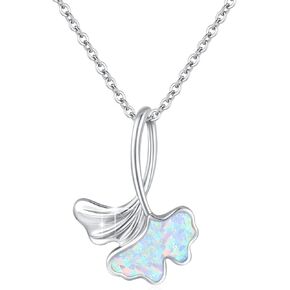 قلادة أوراق شجر S925 من الفضة الاسترليني أوبال قلادة للنساء أوبال الجنكة قلادة قلادة مجوهرات أوبال للنساء هدايا عيد الحب للنساء الفتيات الأصدقاء أمي الأخت في سن المراهقة in Kuwait