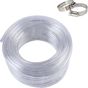 Clear Vinyl Tubing 3/4" ID X1" OD -10 Ft 60PSI,Flexible Plastic Tubing,BPA Free Non-Toxic, Multipurpose Hybrid Clear Reinforced Tubing