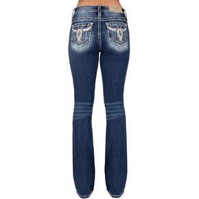 Miss Me Women's Turquoise Longhorn Mid-Rise Bootcut Jeans in Saudi Arabia