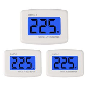 6pcs Voltage Test Monitor, Plug in Digital Volt Meter for RV, AC 80-300V Flat US Plug LCD Display Voltmeter 110V 220V Voltage Measuring Monitor Panel Power Line Volt Tester Gauge (6)