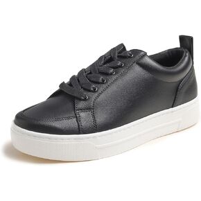 FEVERSOLE Women's Comfort Lightweight Sneaker Vegan Leather Platform Casual Walking Shoes