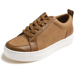 FEVERSOLE Women's Comfort Lightweight Sneaker Vegan Leather Platform Casual Walking Shoes in Kuwait