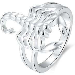 Sterling Silver Plated Fashion Ring Women Scorpion B383