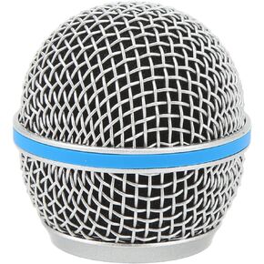 Microphone Balls Head Mesh Grill, Replacement Mesh Microphone Grille with Inner Foam for ShureBeta58A, Stainless Steel Microphone Windscreen Cover Replace for Music Recording