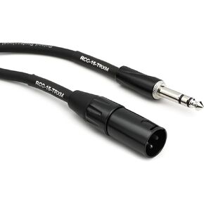 Roland Black Series Interconnect Cable, 1/4-Inch TRS to XLR (Male), 15-Feet