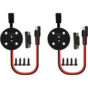LIXIN 12AWG SAE Cable- Weatherproof SAE Socket Sidewall Port, (2 Pack) SAE Waterproof Quick Connect Panel Mount for Motorcycle Generator Battery Charger and More